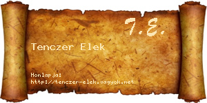 Tenczer Elek névjegykártya