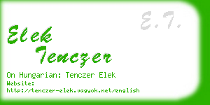elek tenczer business card